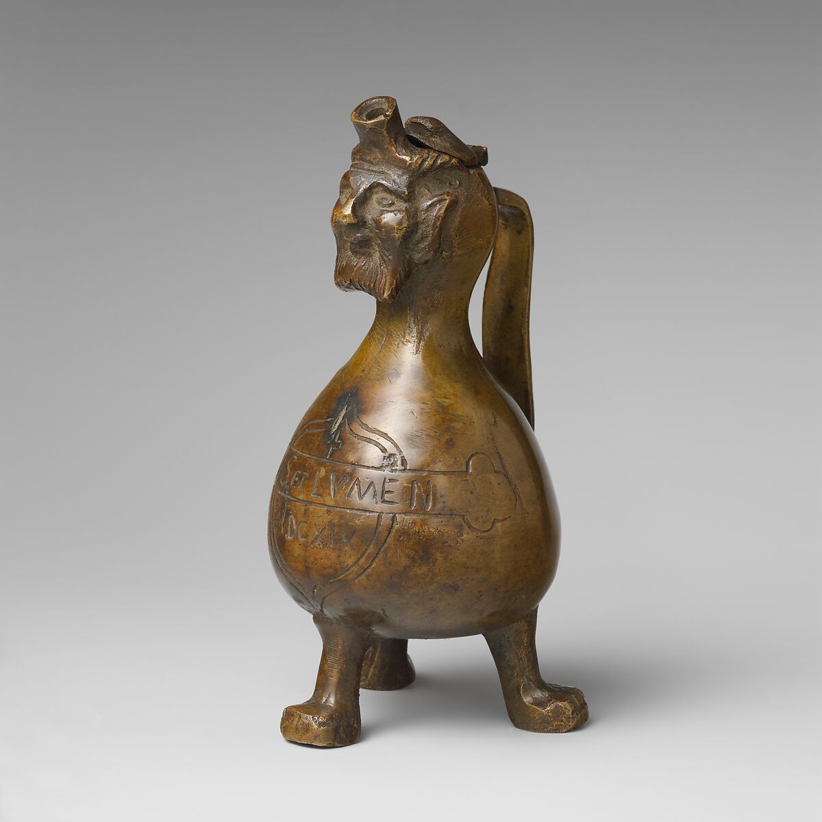 Aquamanile in the Form of a Gourd with aHuman Head, German