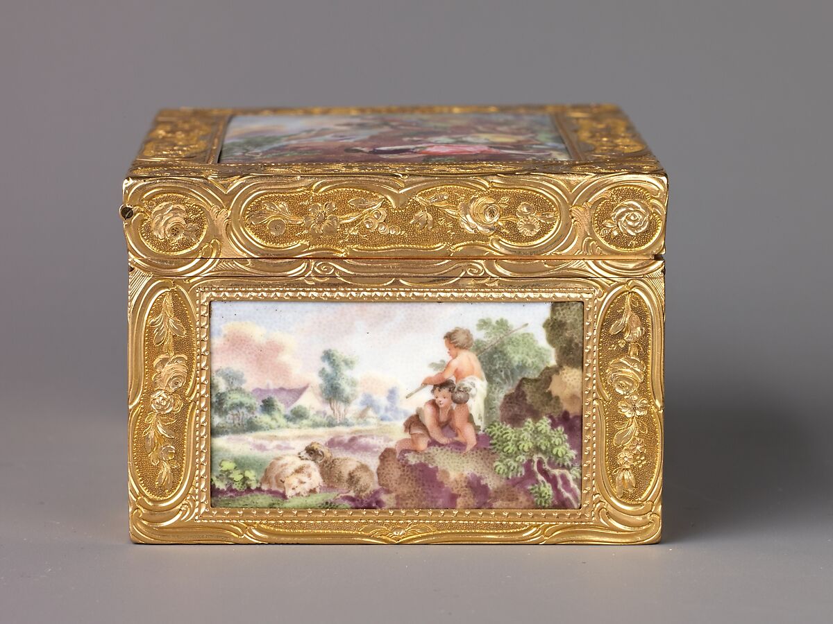Snuffbox with Pastoral Scenes, Gold and enamel, North German