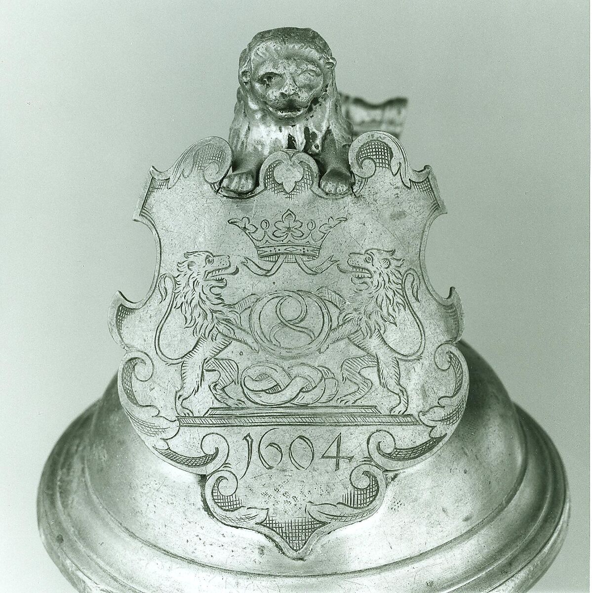 Guild Tankard (Zunftkanne) or Schleifkanne, Pewter, spigot, and turncock of copper alloy., German, Nuremberg
