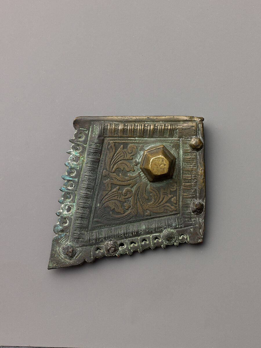 Engraved book binding mount, Copper, Italian, Venice 