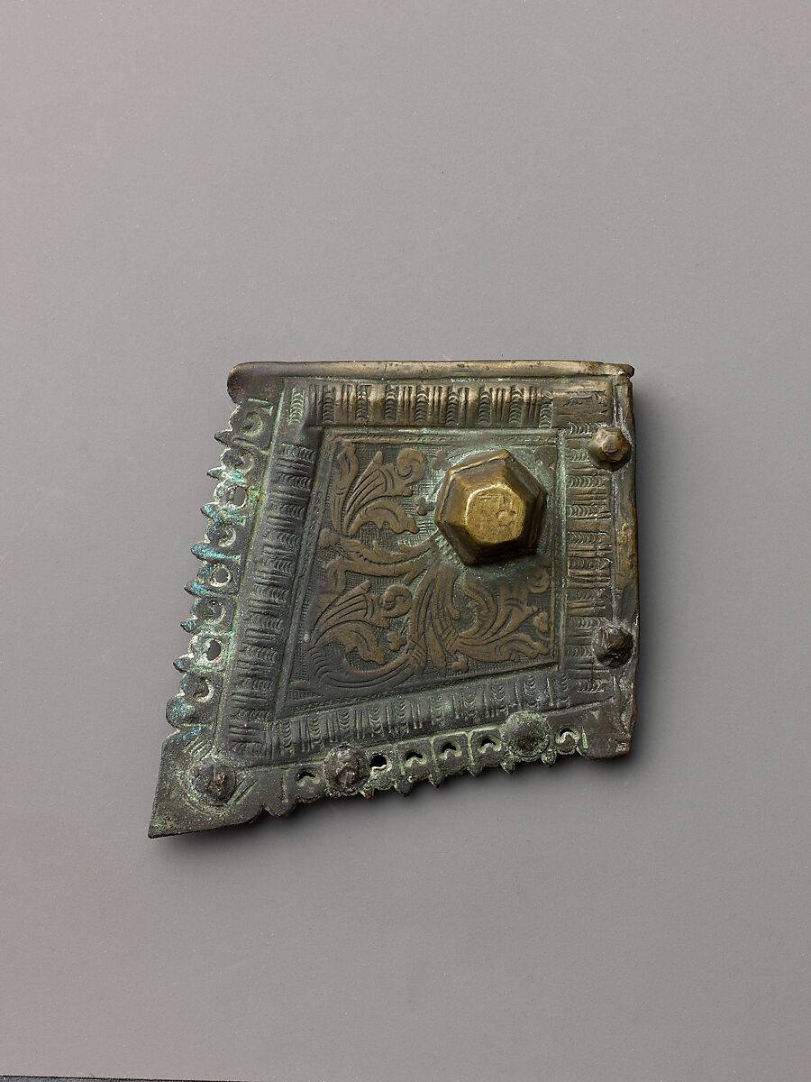 Engraved book binding mount, Copper, Italian, Venice