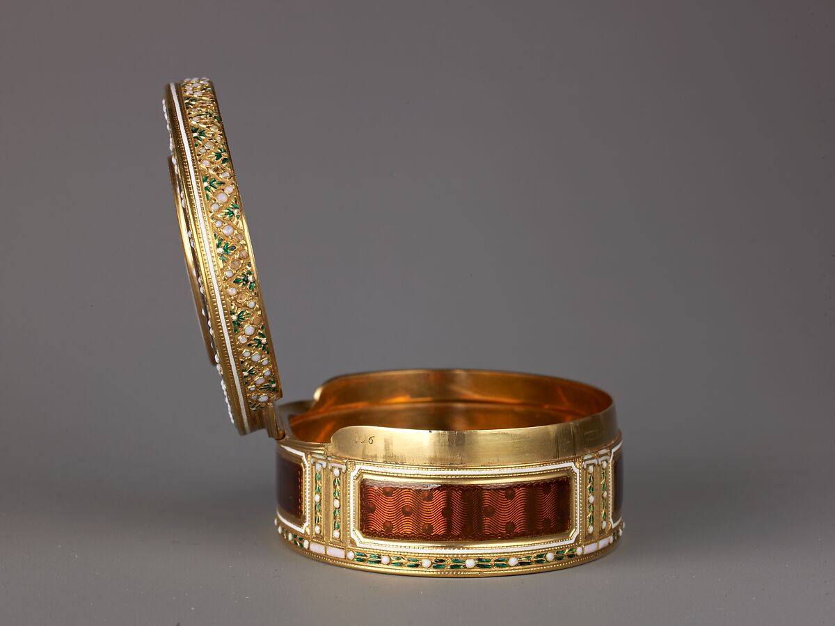 Snuffbox with a Scene of Venus and Cupid, Joseph Etienne Blerzy (French, active 1750–1806), Gold and enamel