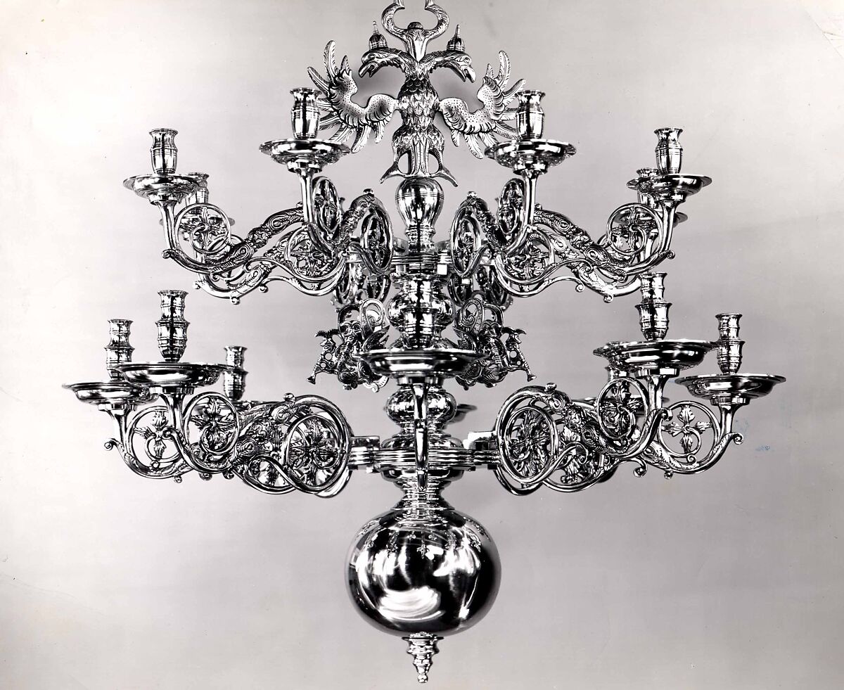 Chandelier, Brass, German
