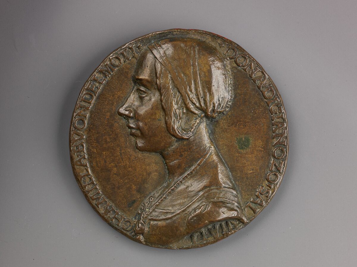 Portrait medal of Camilla Buondelmonti Salviati (obverse); Personification of Hope (reverse), Style of Niccolò Fiorentino (Niccolò di Forzore Spinelli) (Italian, Florence 1430–1514 Florence), Bronze 