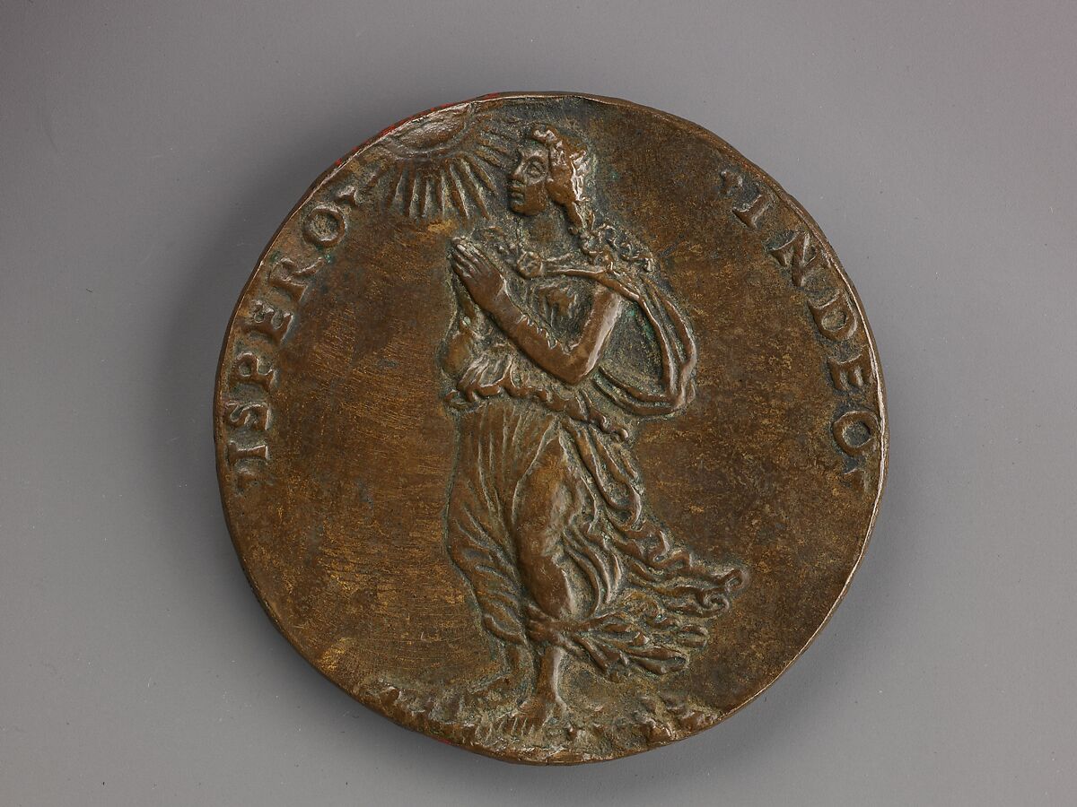 Portrait medal of Camilla Buondelmonti Salviati (obverse); Personification of Hope (reverse), Style of Niccolò Fiorentino (Niccolò di Forzore Spinelli) (Italian, Florence 1430–1514 Florence), Bronze