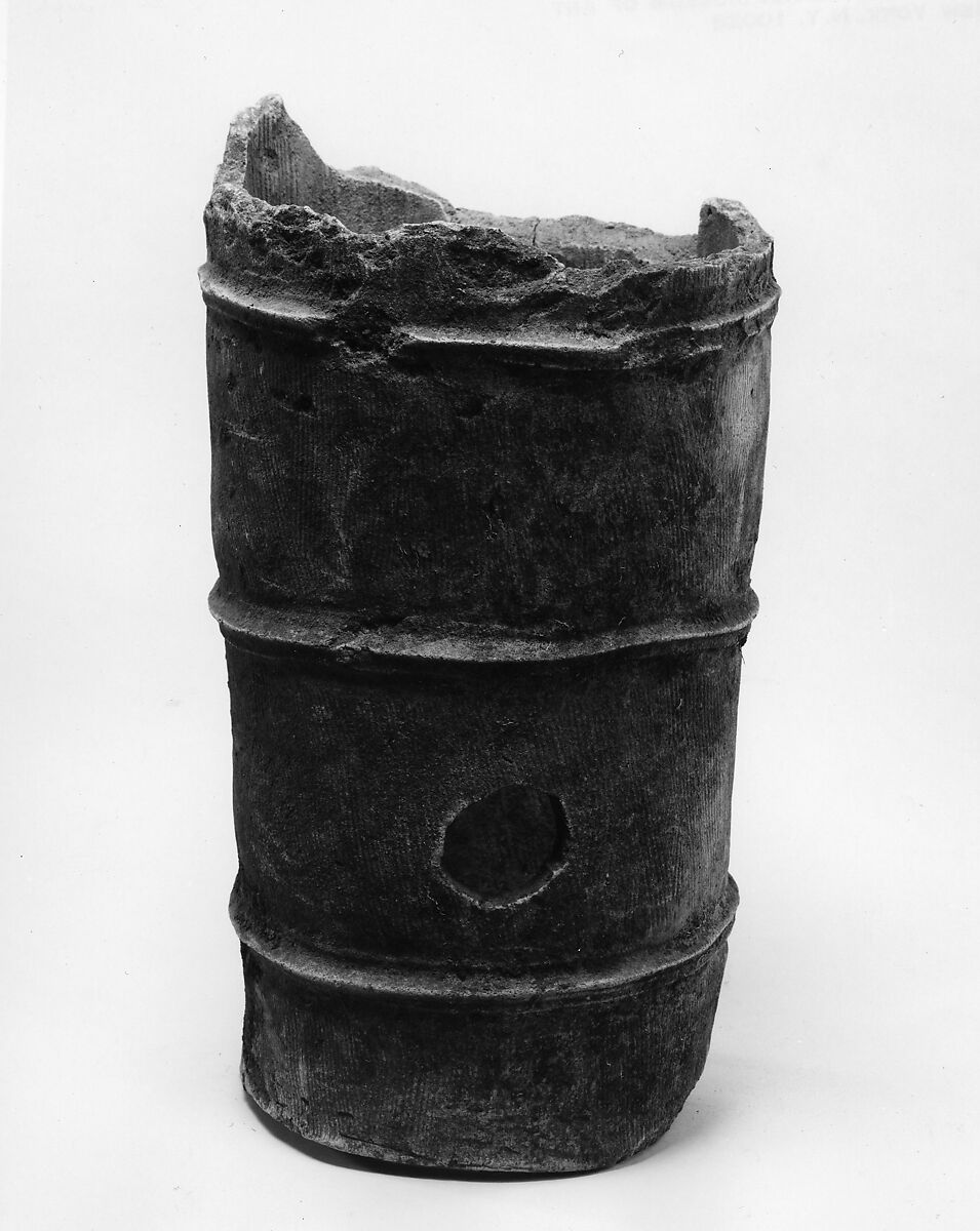 Fragmentary haniwa cylinder, Clay, Japan 