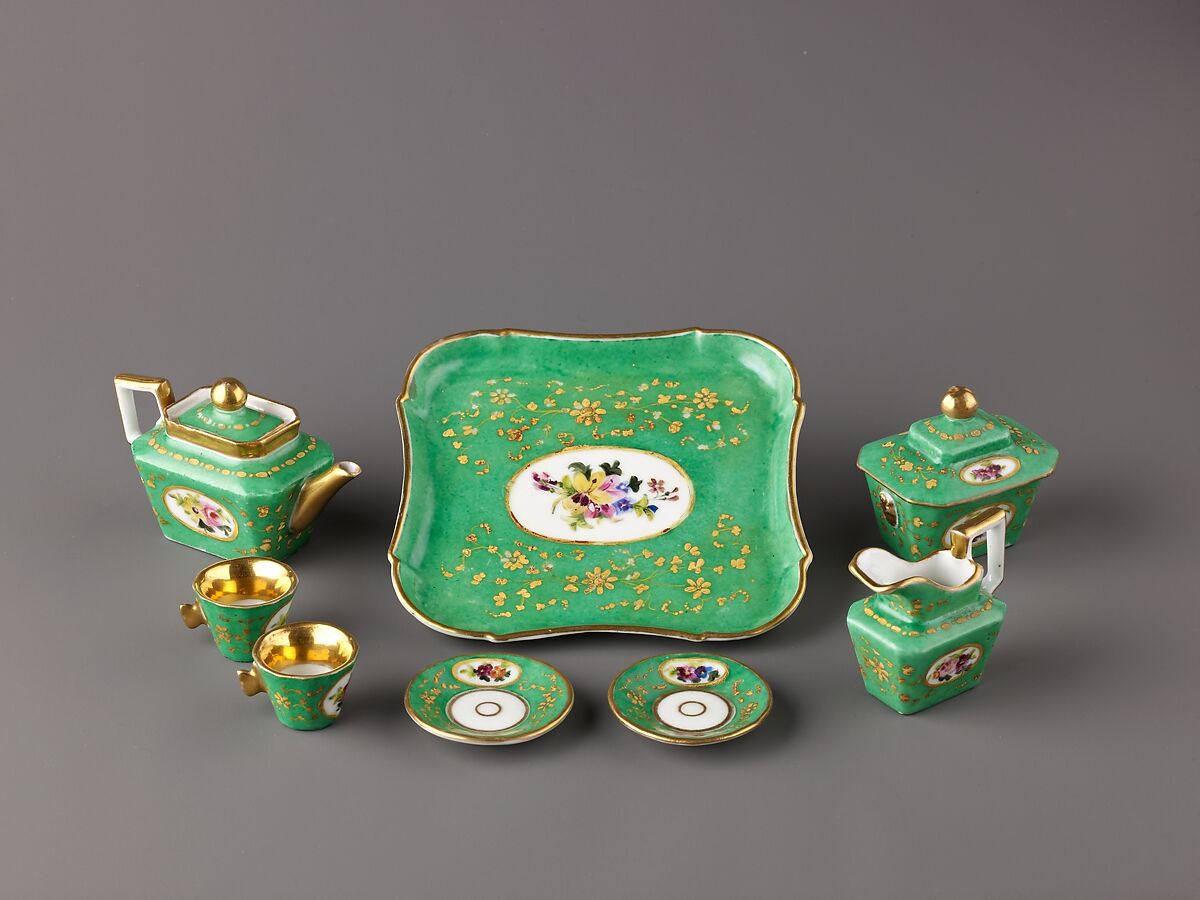 Miniature Tea Set, Hard-paste porcelain, French, Paris 