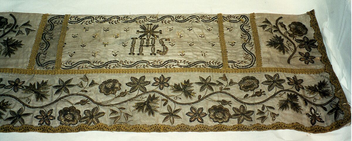Altar Frontal, silk; metal; cotton, French (?) 