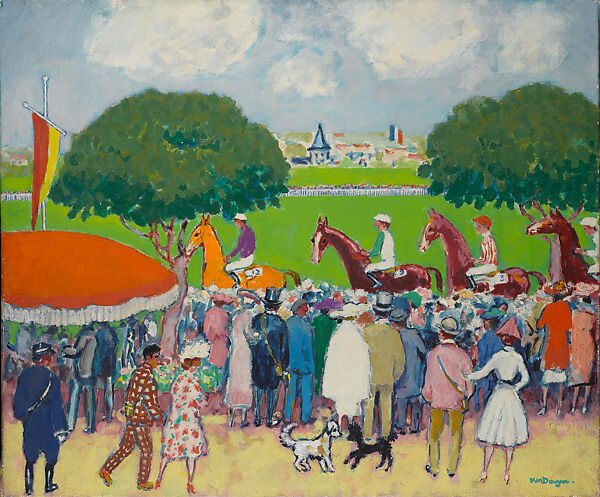 At the Racetrack, Kees van Dongen (Dutch, Delfshaven, The Netherlands 1877–1968 Monte Carlo), Oil on canvas 