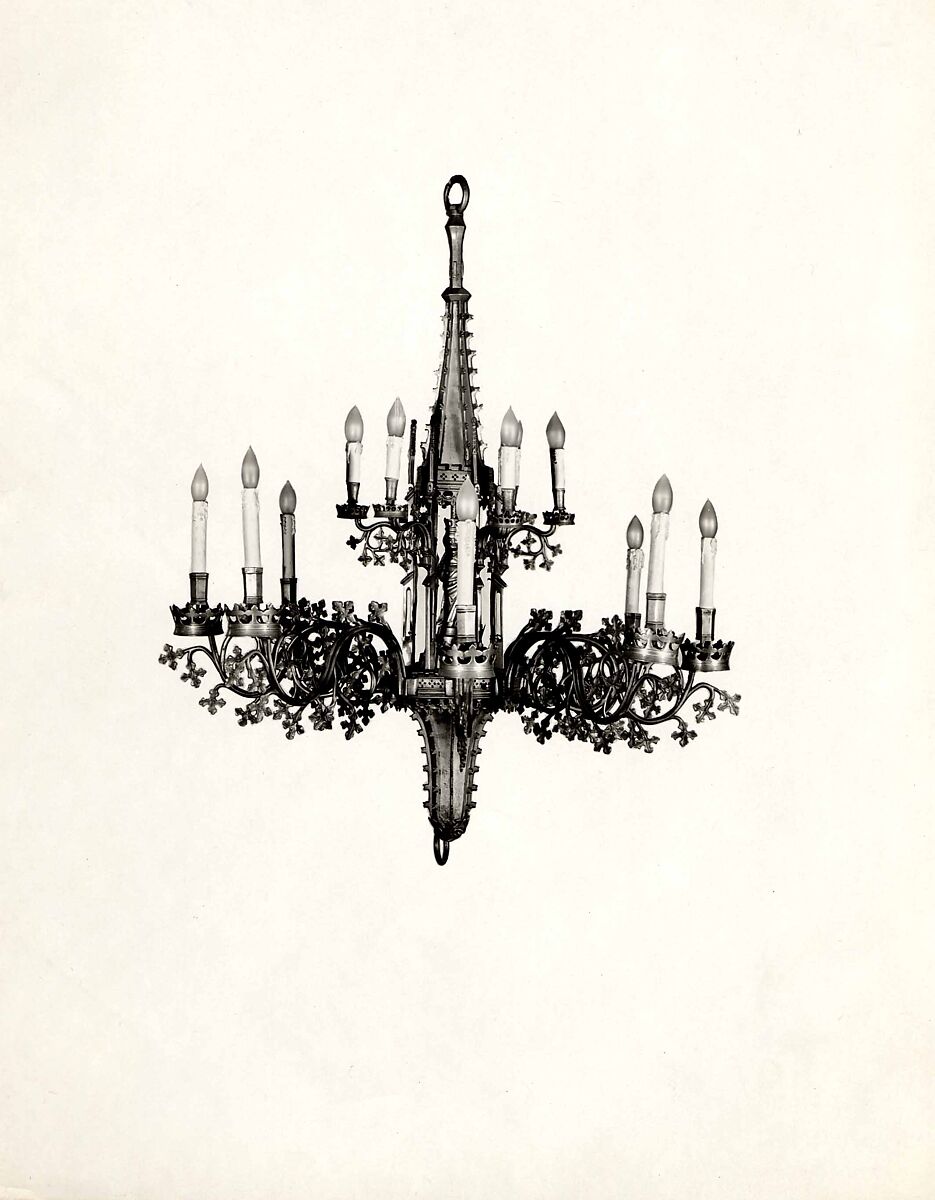 Chandelier with tabernacle (Kapellenkrone), Brass, South Netherlandish, Dinant (?)