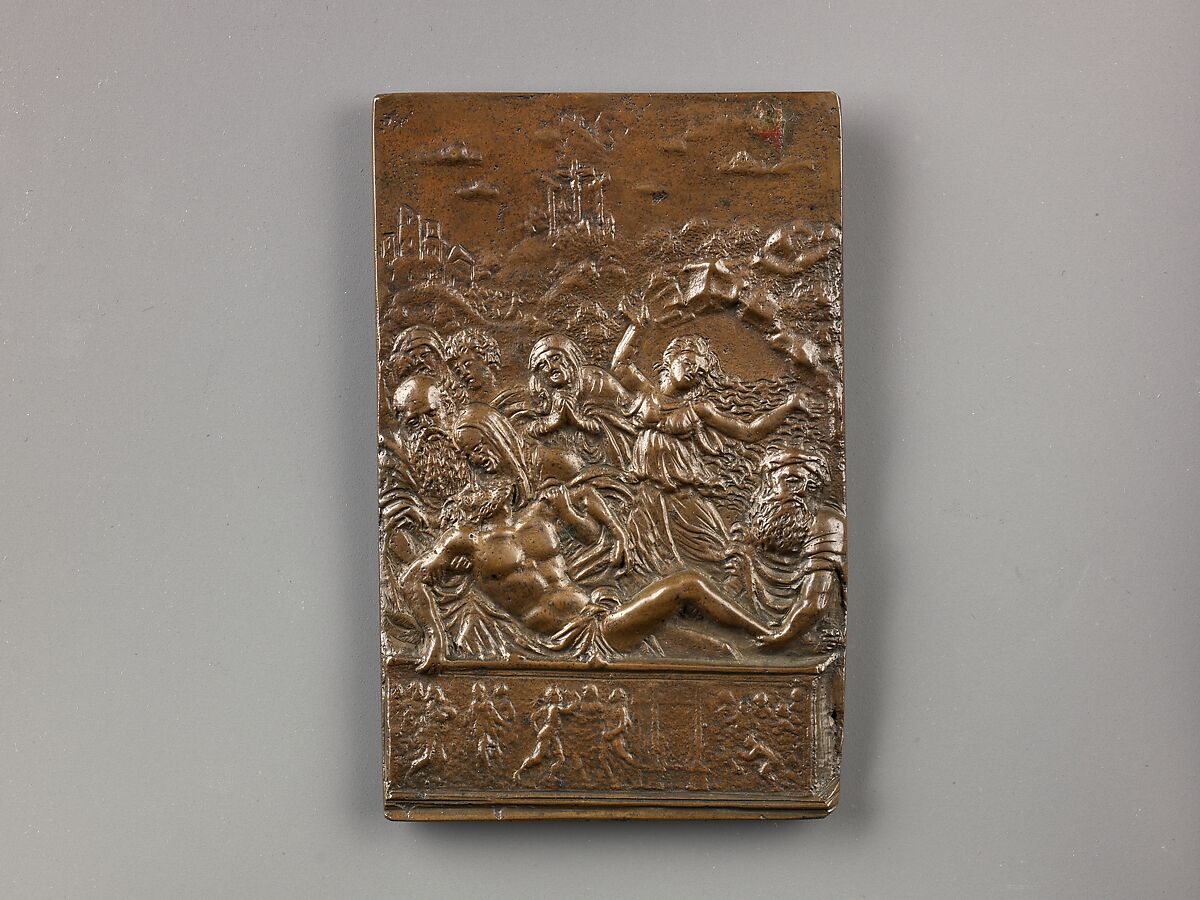 Entombment of Christ, Moderno (Galeazzo Mondella) (Italian, Verona 1467–1528 Verona), Copper alloy with warm brown patina.