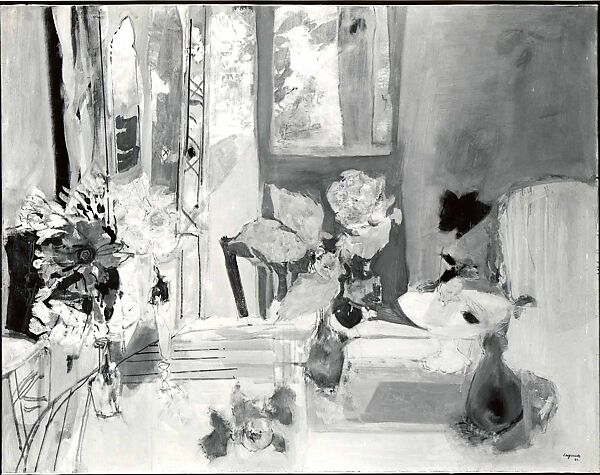 Floral Still Life (Nature morte à la Rose), Raymond Legueult (French, Paris 1898–1971), Pastel and oil on canvas