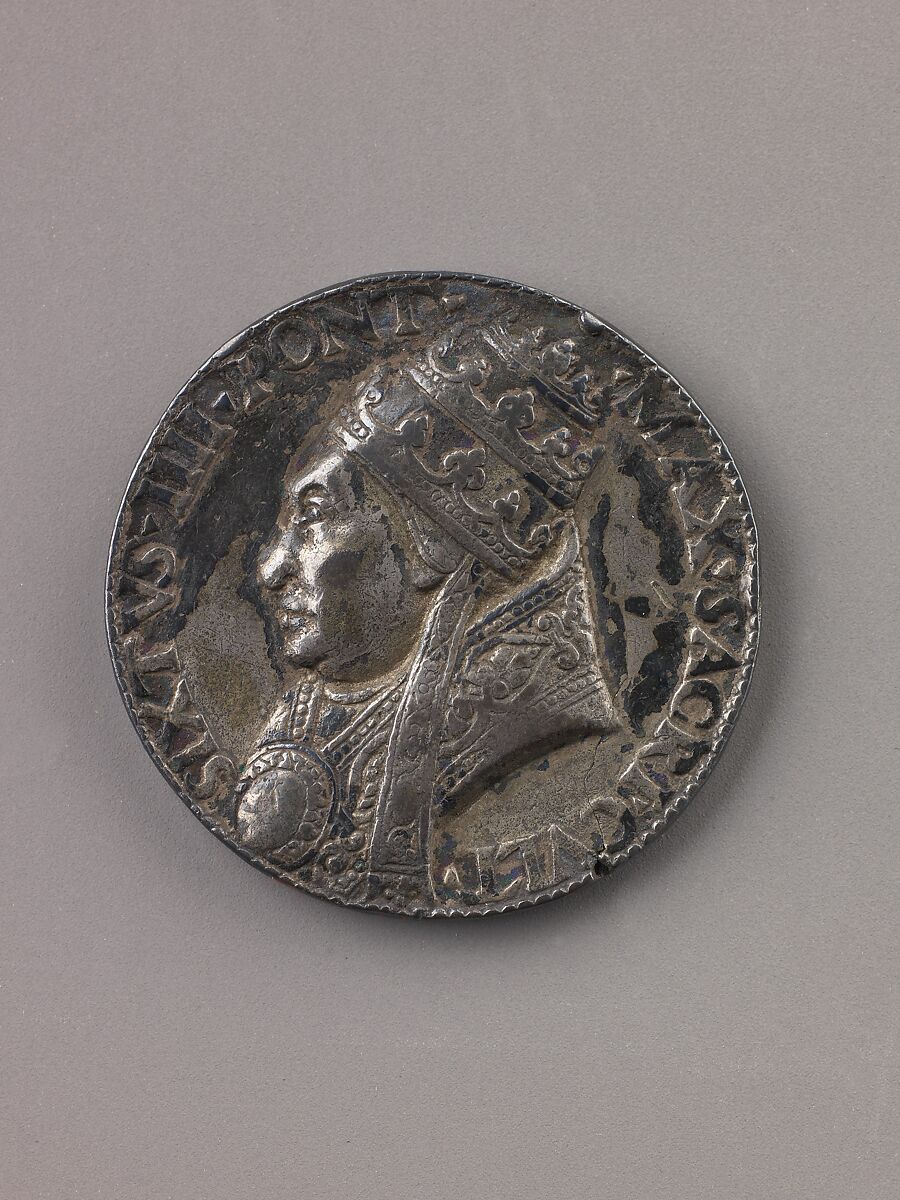 Medal:  Sixtus IV, Lysippus the Younger (Italian, active Rome, ca. 1470–84), Silver 