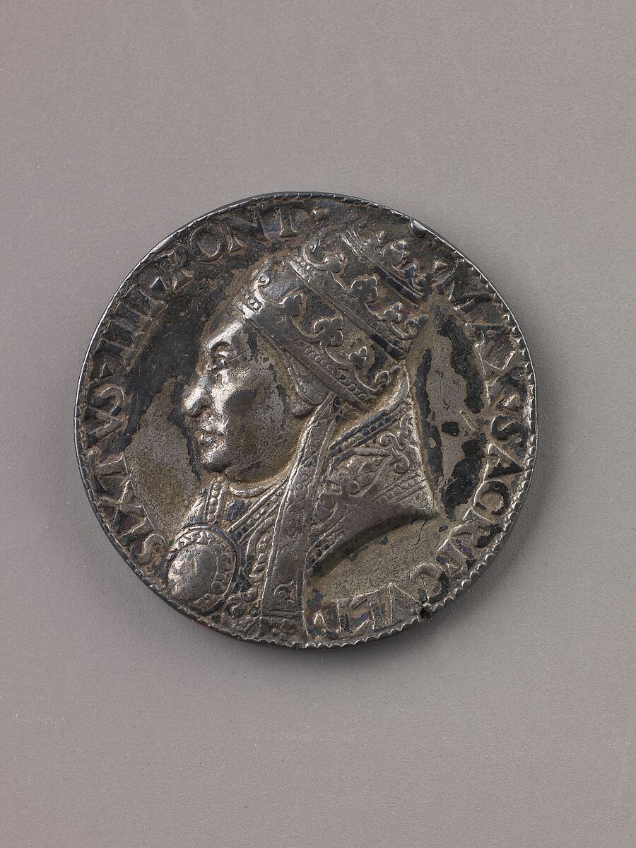 Medal:  Sixtus IV, Lysippus the Younger (Italian, active Rome, ca. 1470–84), Silver