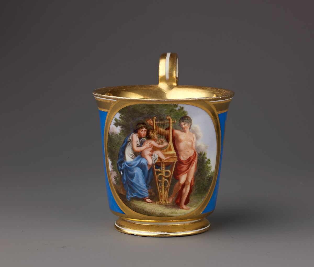 Cup and Saucer, Hard-paste porcelain, Austrian, Vienna