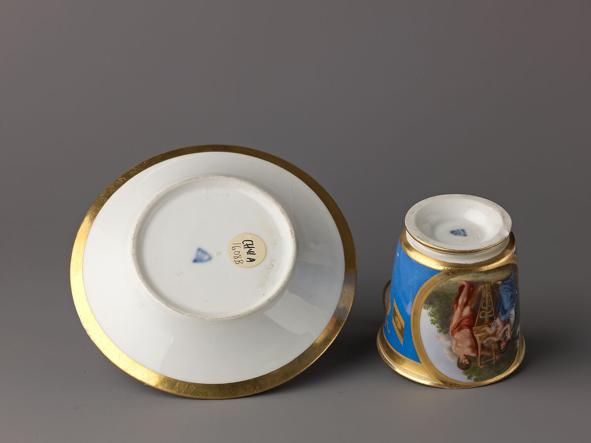 Cup and Saucer, Hard-paste porcelain, Austrian, Vienna