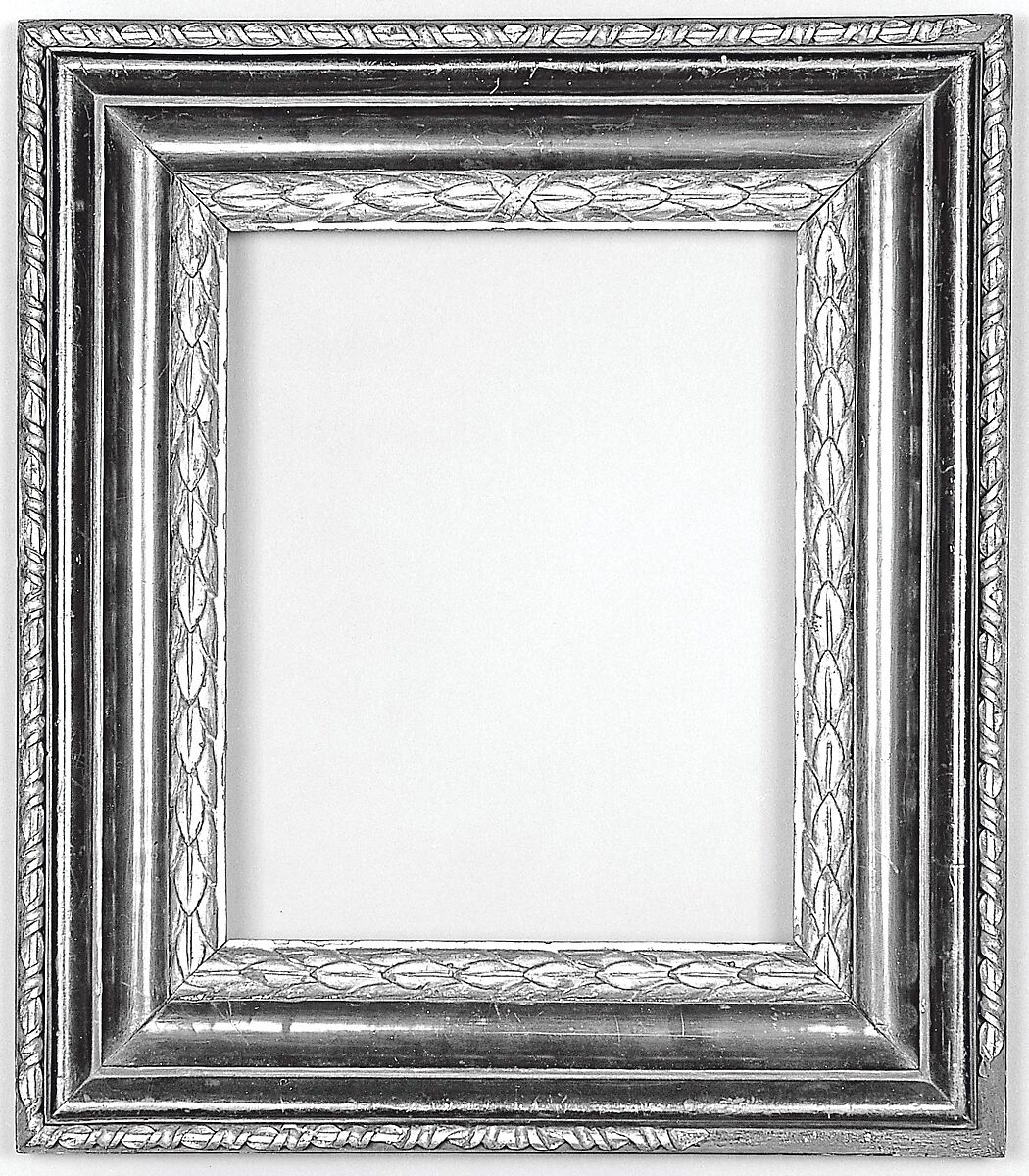 Salvator Rosa frame, Poplar back frame with ebonized pearwood upper moldings, Italian, Naples 