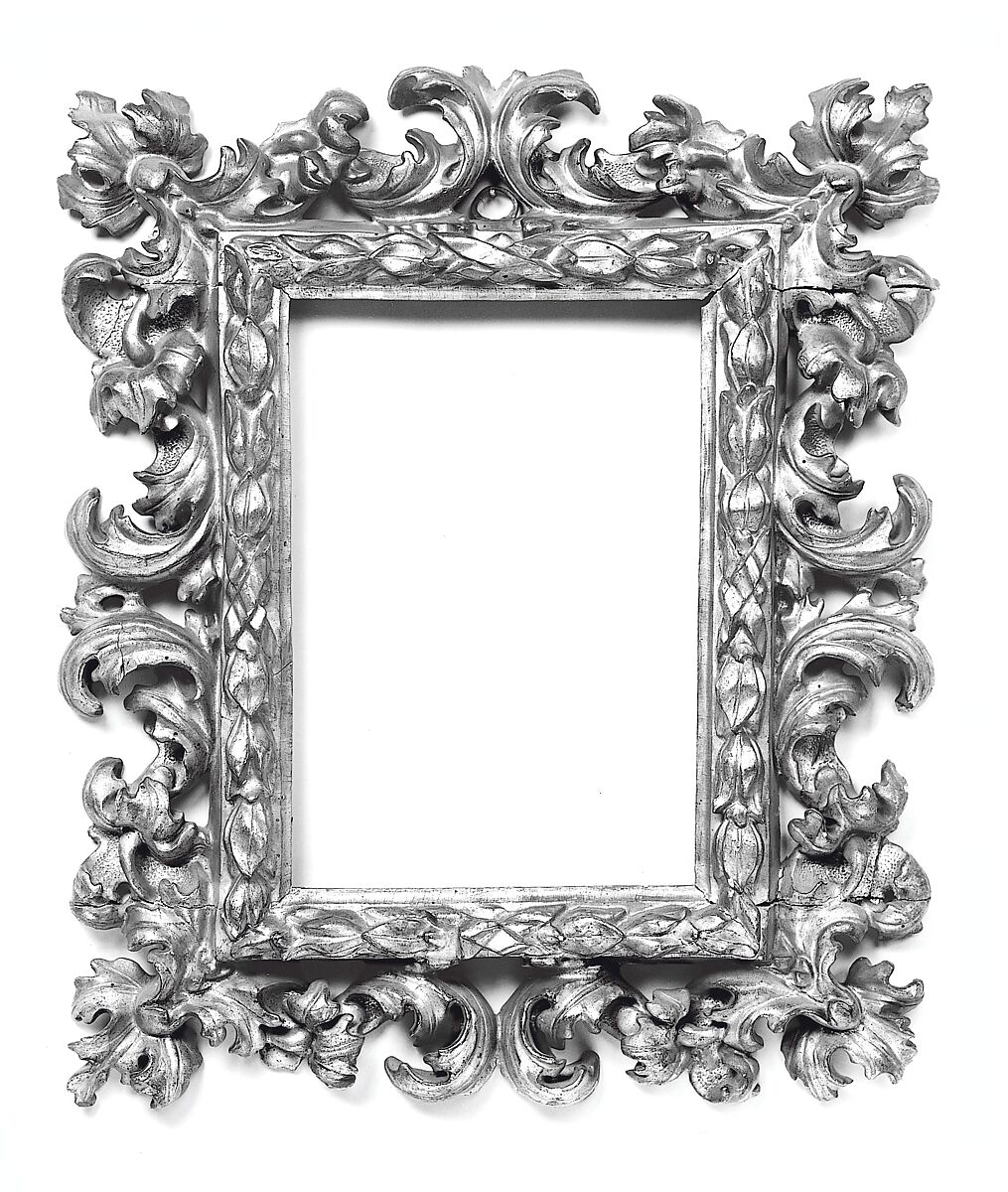 Pierced acanthus-leaf frame, Pine, Italian, Bologna 