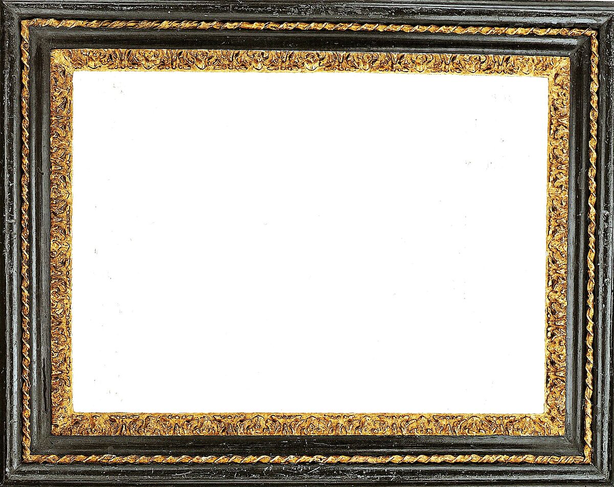 Salvator Rosa frame, Poplar half-lapped back frame with ebonized pearwood upper moldings; nailed., Italian, Naples 