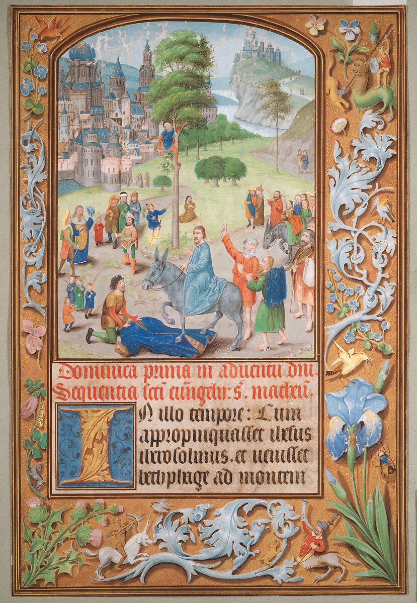 Christ's Entry into Jerusalem, Southern Netherlands (?), Bruges (?), Tempera and gold  leaf on parchment, probably Southern Netherlandish, Bruges