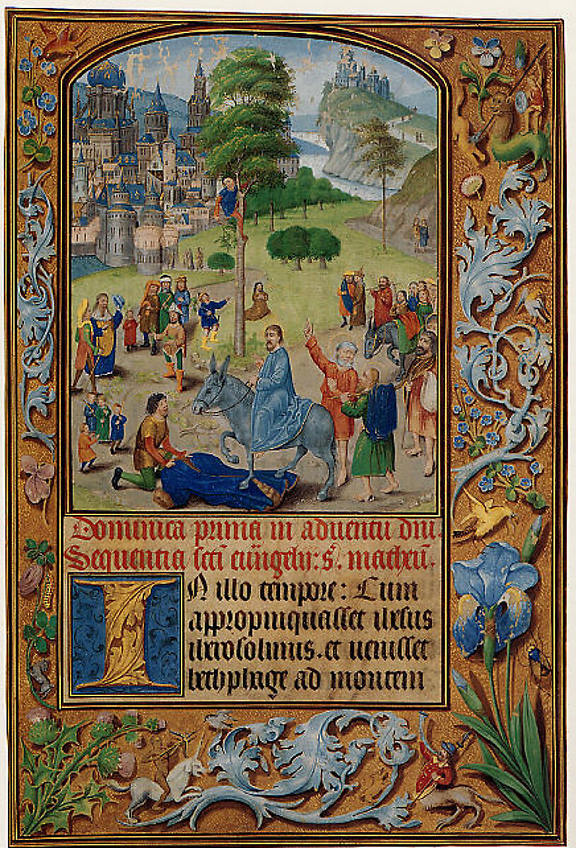 Christ's Entry into Jerusalem, Southern Netherlands (?), Bruges (?) Southern Netherlands, Tempera and gold  leaf on parchment, probably Southern Netherlandish, Bruges