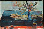 Still Life with a Fish and a Bouquet of Flowers, Armand Sinko (French, Grasse, Alpes-Maritimes 1934–2012 Grasse, Alpes-Maritimes), Oil on canvas, French