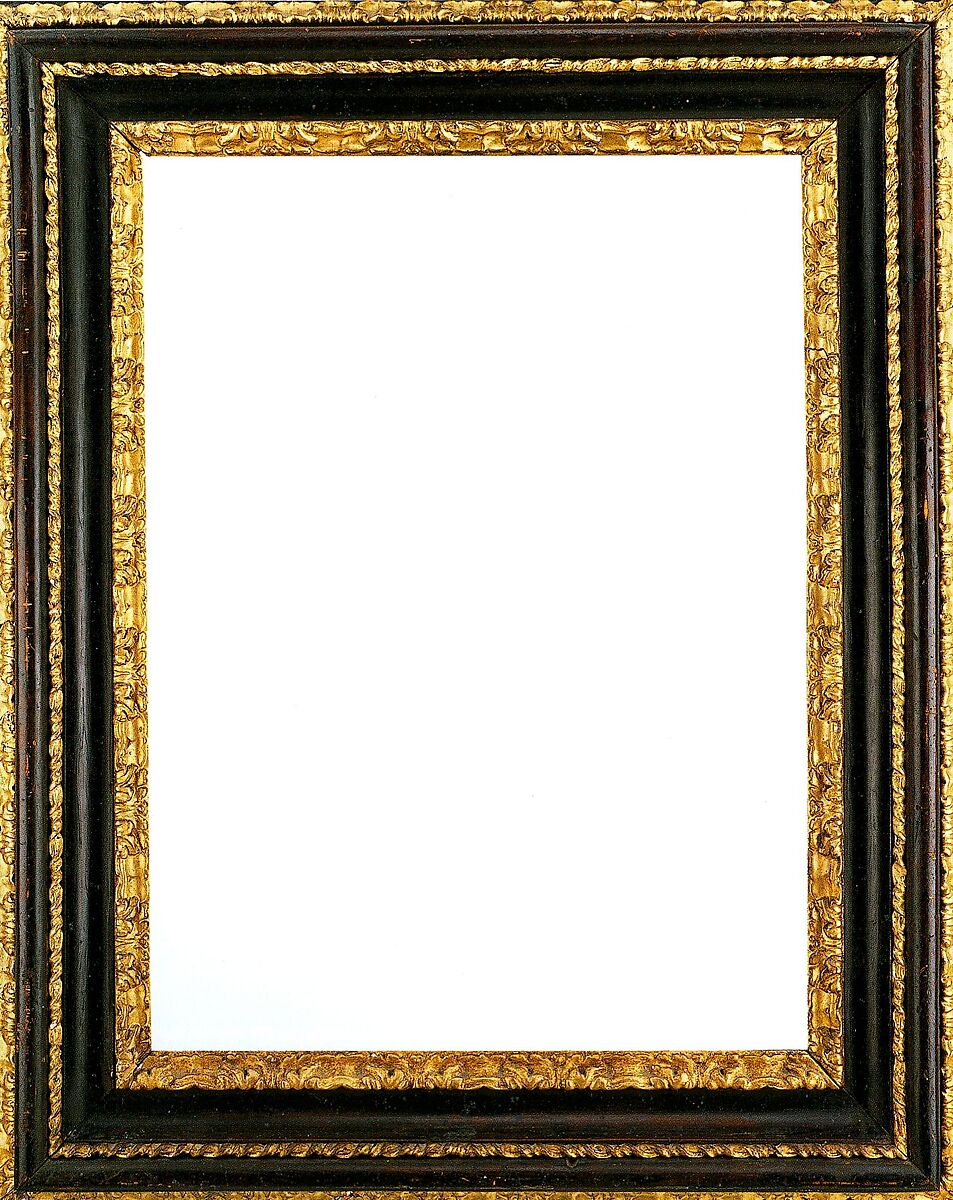 Salvator Rosa frame, Poplar back frame with brown polished upper molding, probably pearwood., Italian, Naples 