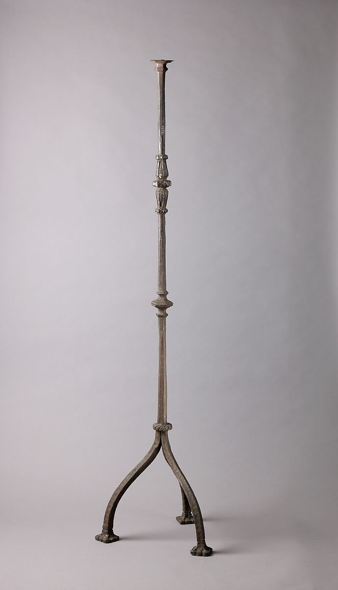 Candlestick, Wrought iron, French (?)
