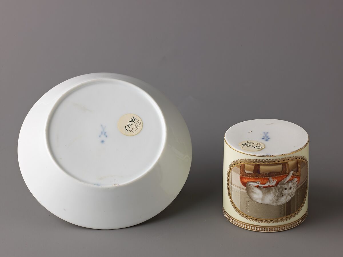 Cup and saucer, Hard-paste porcelain, German, Meissen