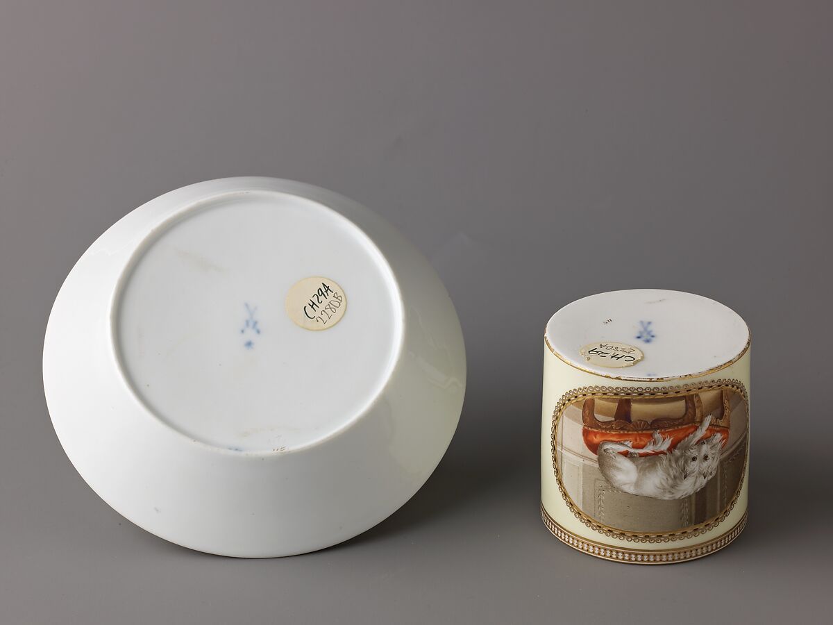 Cup and saucer, Hard-paste porcelain, German, Meissen