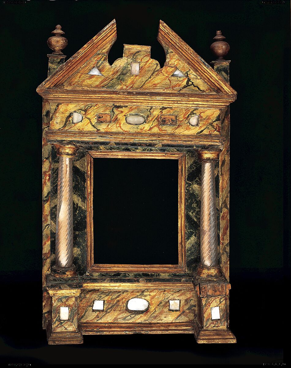 Tabernacle frame, Poplar, mother of pearl, marble, Italian, Venice 
