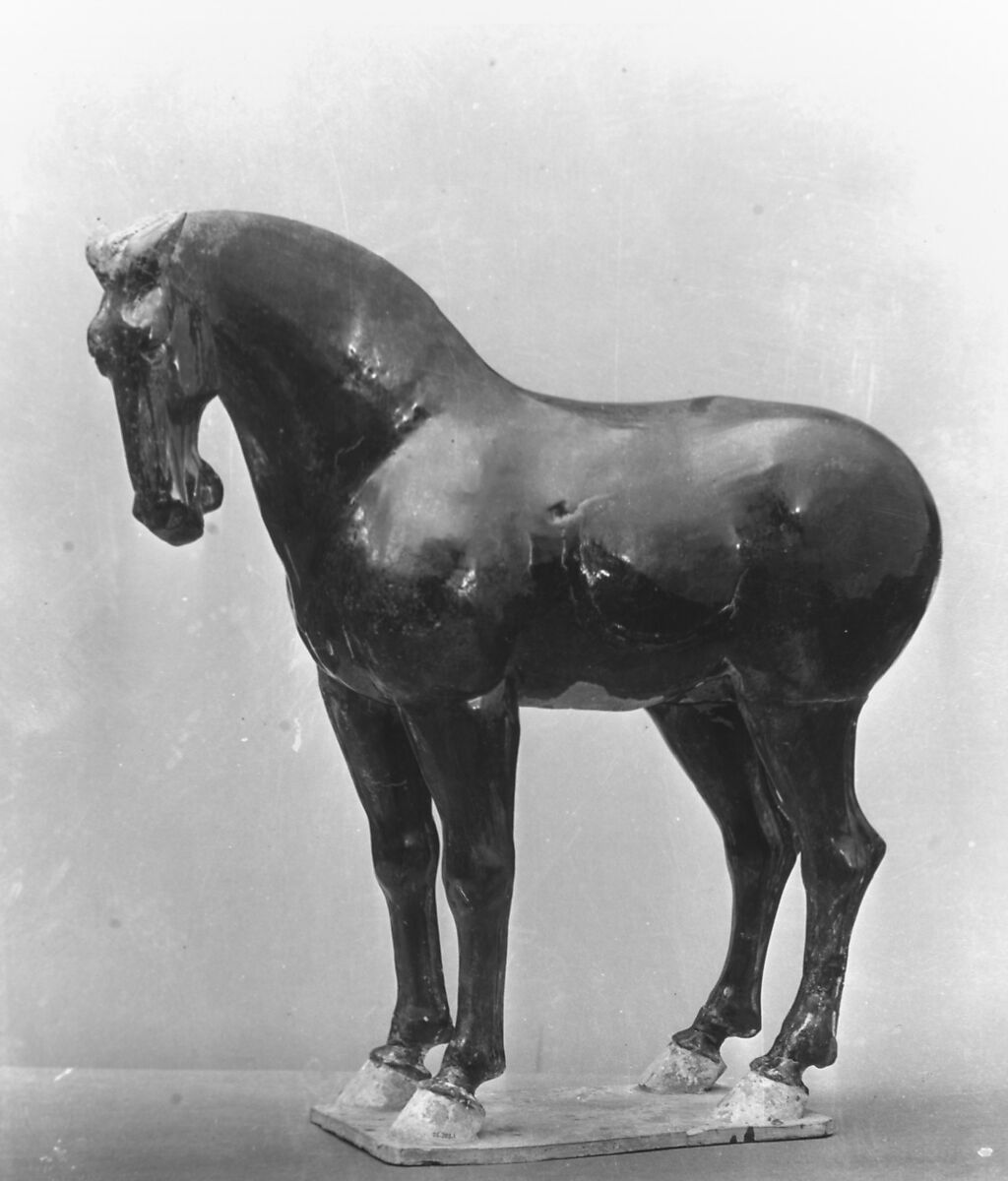 Horse, Earthenware with brown-black glaze, China 