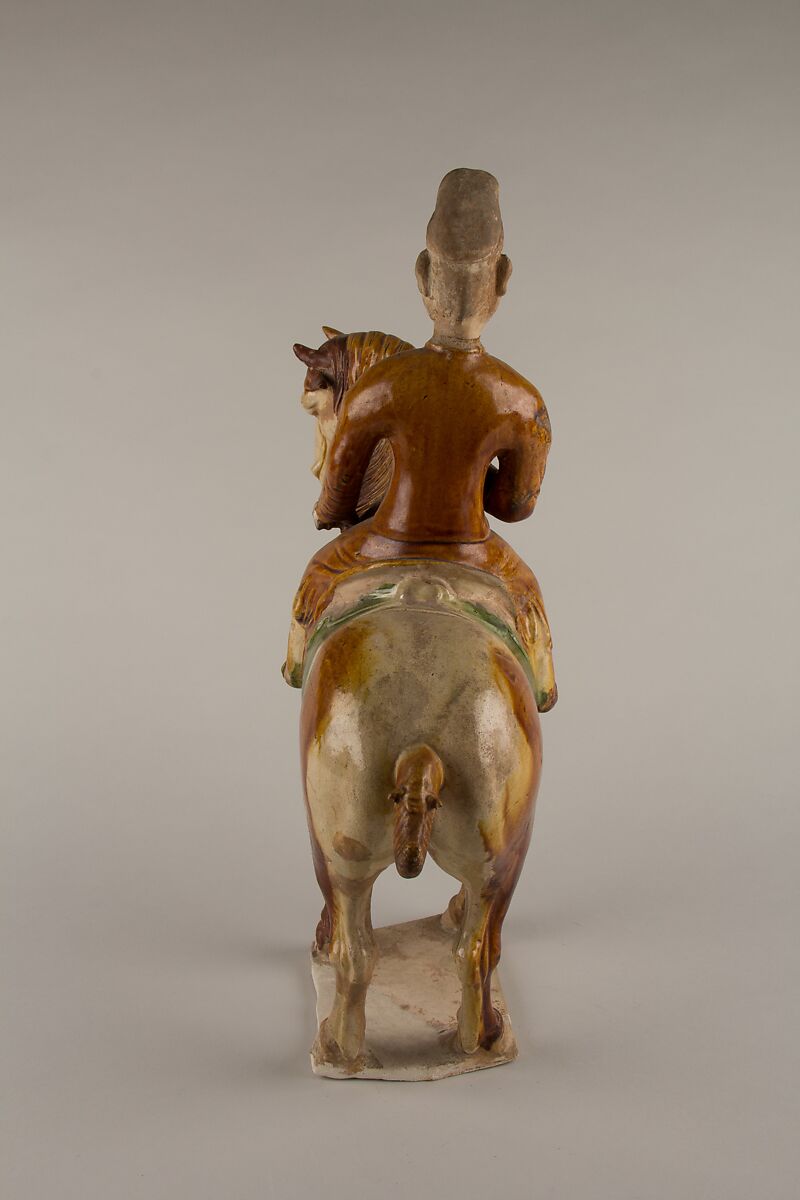 Horse and rider, Earthenware with three color (sancai) glaze, China