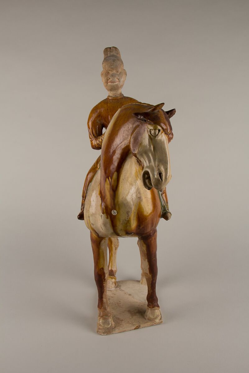 Horse and rider, Earthenware with three color (sancai) glaze, China