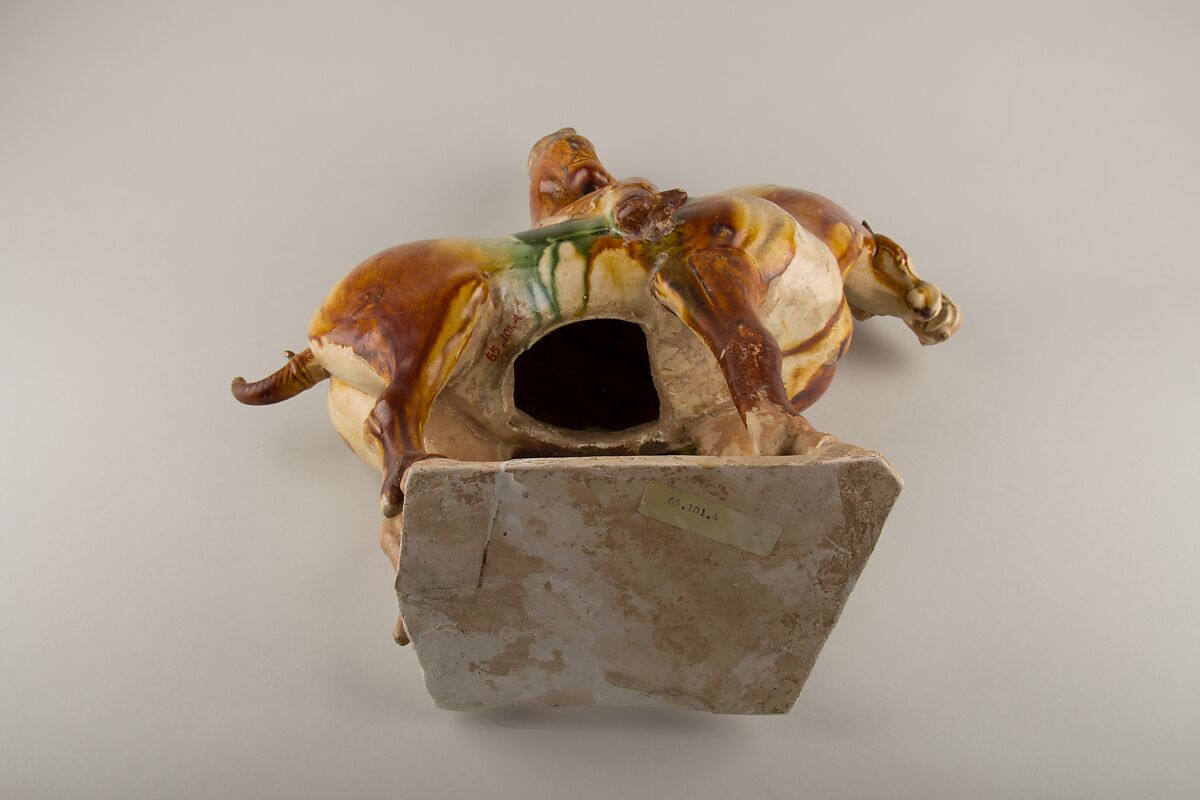 Horse and rider, Earthenware with three color (sancai) glaze, China