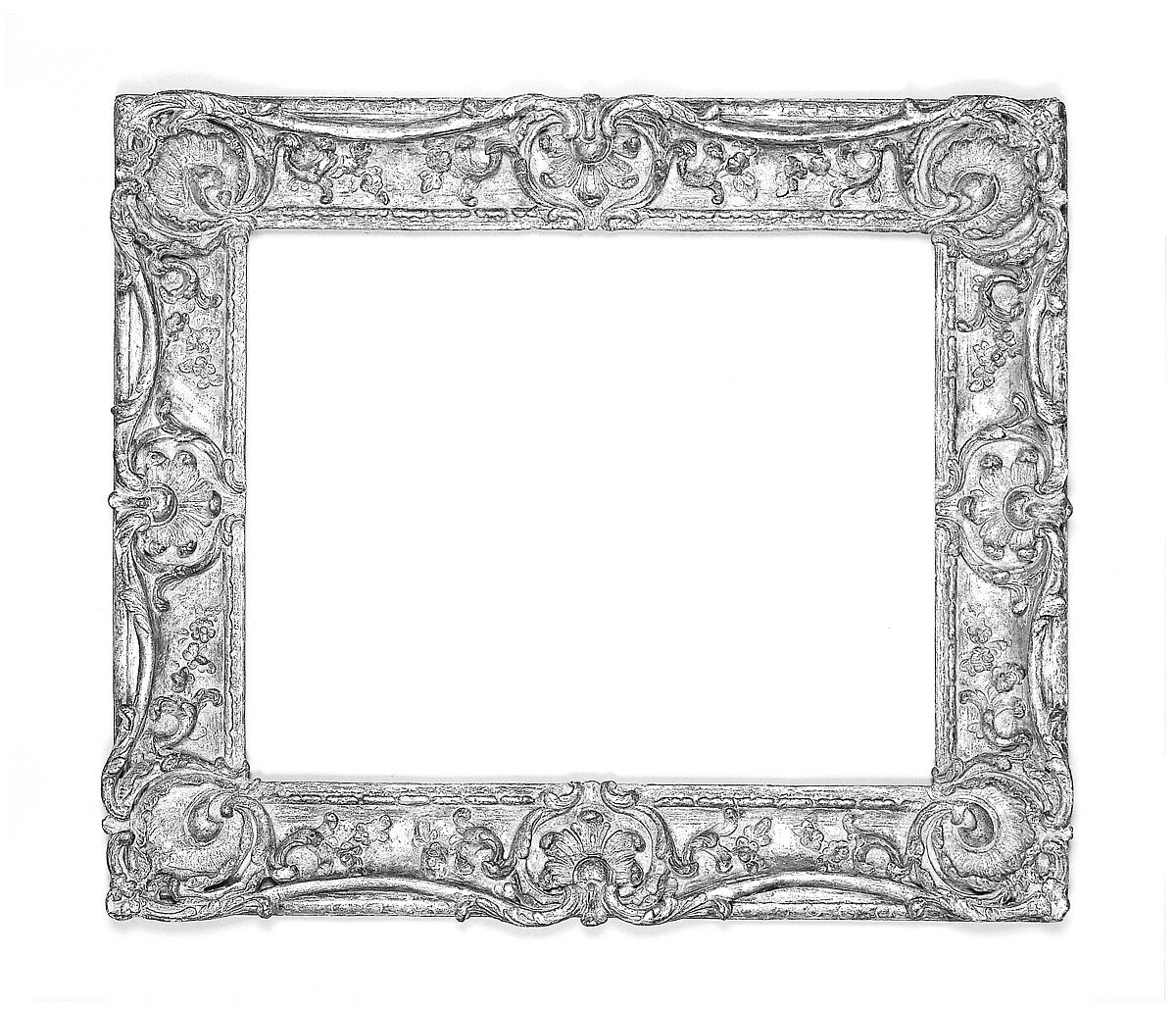 Swept frame, Oak lower moldings and feather keys; lime upper moldings. Carved, gilt; orange bole., French, Lyon