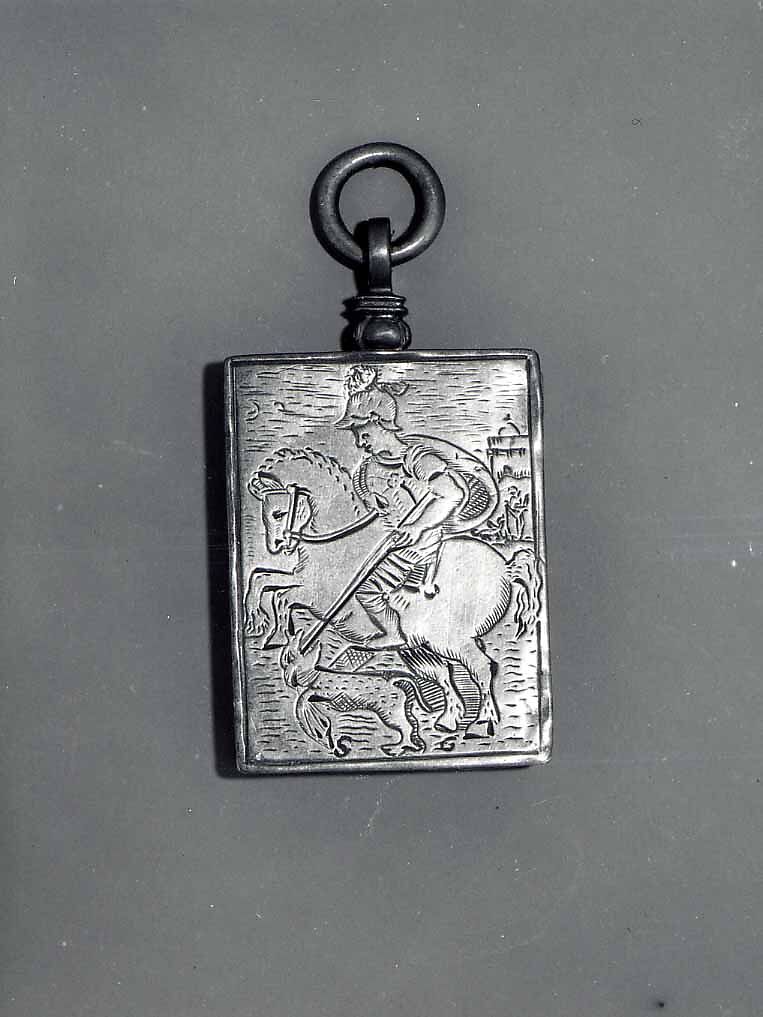 Devotional diptych pendant, SIlver, boxwood, humingbird feathers, and glass, Mexican