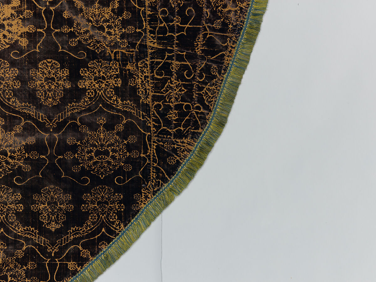 Cope with an Orphrey, Silk, wool, linen,, Italian and French