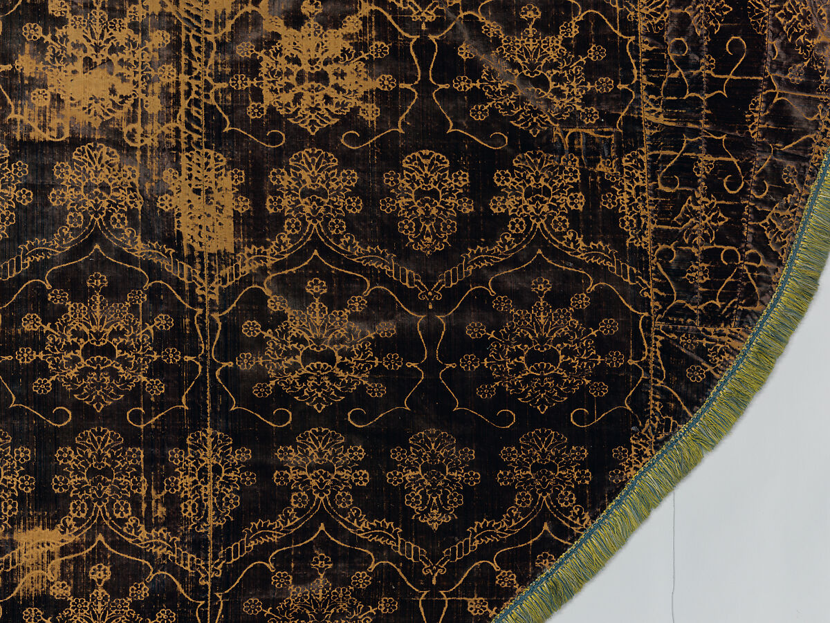 Cope with an Orphrey, Silk, wool, linen,, Italian and French