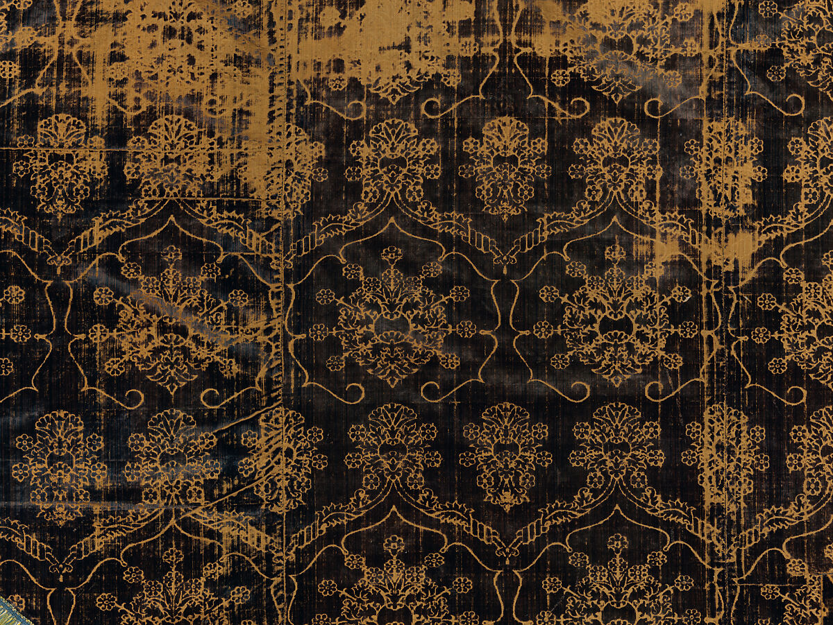 Cope with an Orphrey, Silk, wool, linen,, Italian and French