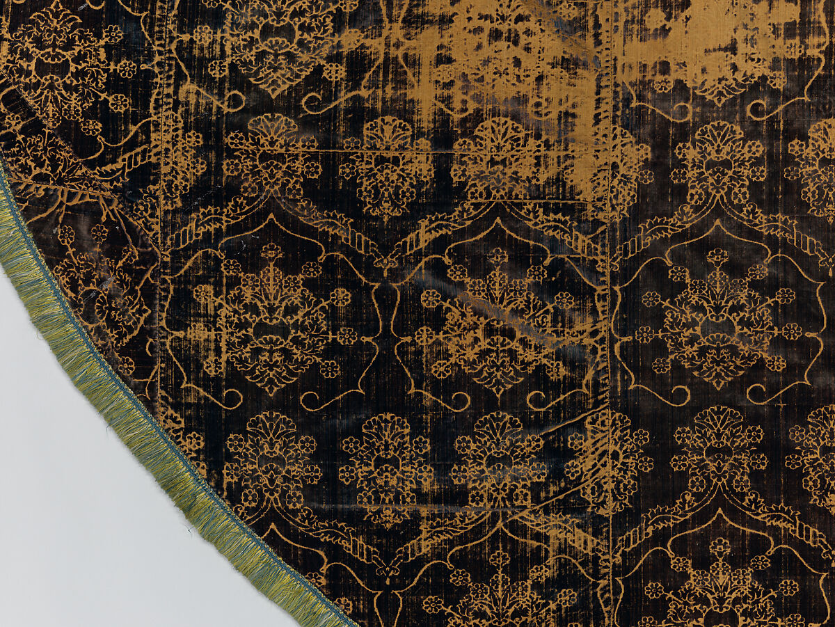 Cope with an Orphrey, Silk, wool, linen,, Italian and French