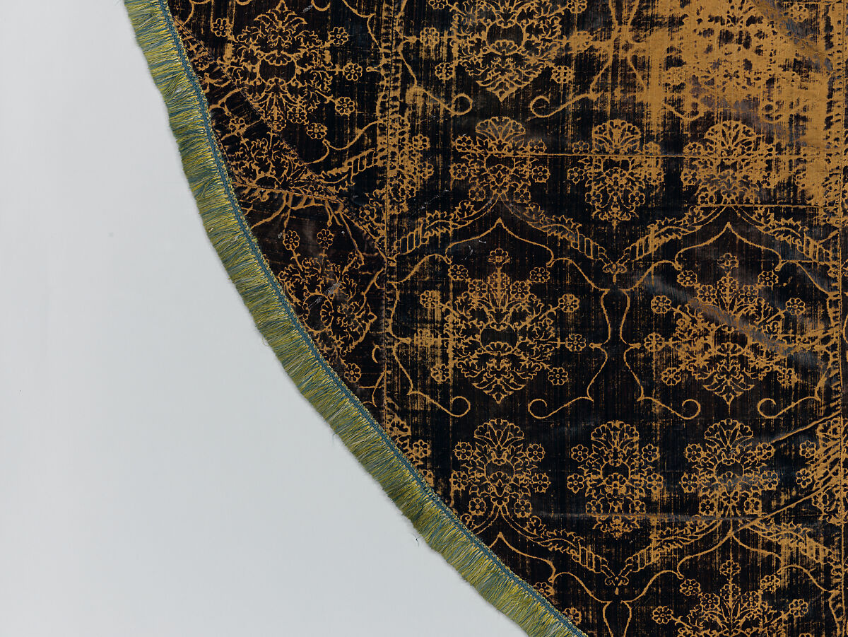 Cope with an Orphrey, Silk, wool, linen,, Italian and French