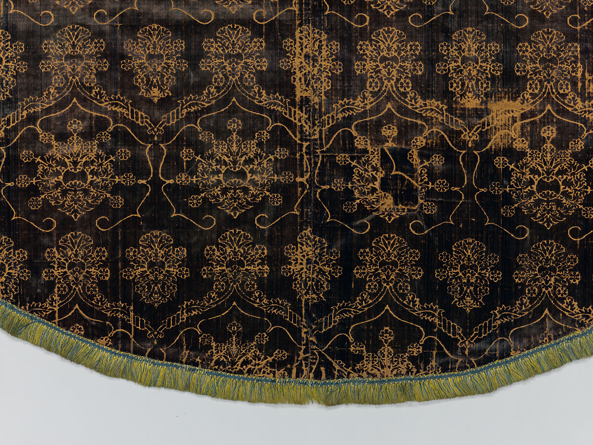 Cope with an Orphrey, Silk, wool, linen,, Italian and French