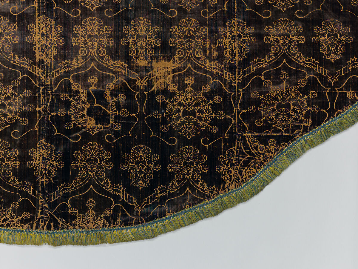 Cope with an Orphrey, Silk, wool, linen,, Italian and French