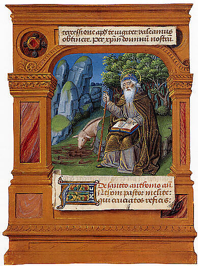 Saint  Anthony, France , Provence (?) France, Tempera and liquid gold on parchment, French, probably Provence