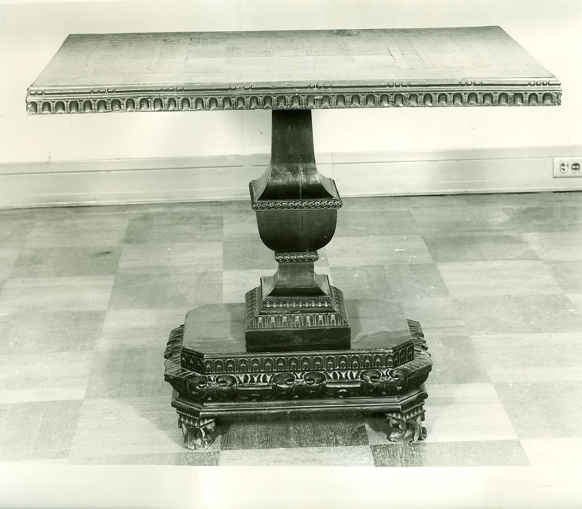 Center table, Walnut, poplar, maple, cherry, oak, ebonized wood., Italian