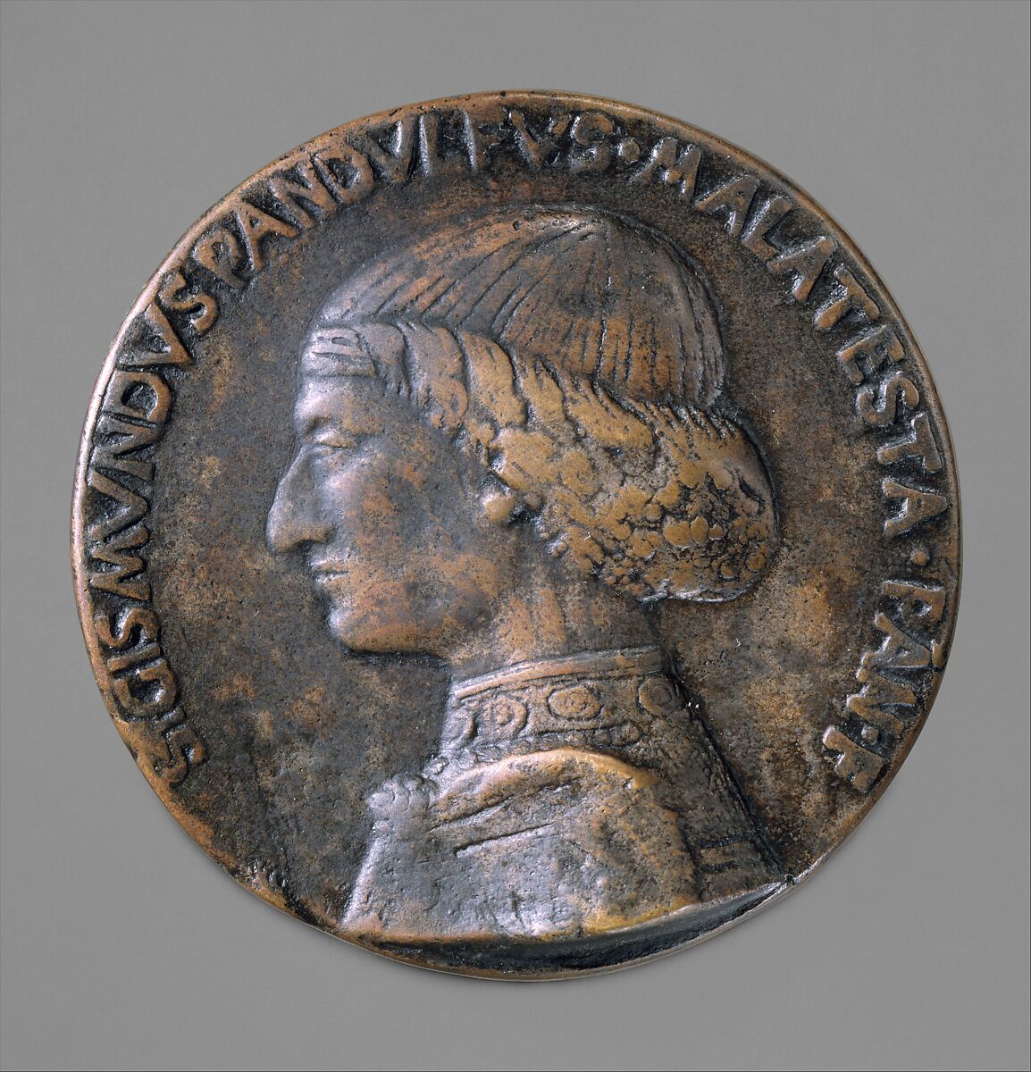 Medal:  Sigismondo Pandolfo Malatesta, Matteo de&#39; Pasti (Italian, Verona ca. 1420–after 1467 Rimini), Copper alloy with dark brown patina. 