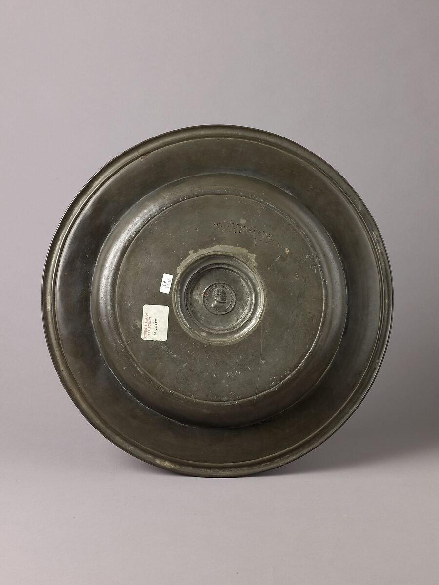 Basin (so-called Temperance Dish), François Briot (French (1550–1615 or later)), Pewter