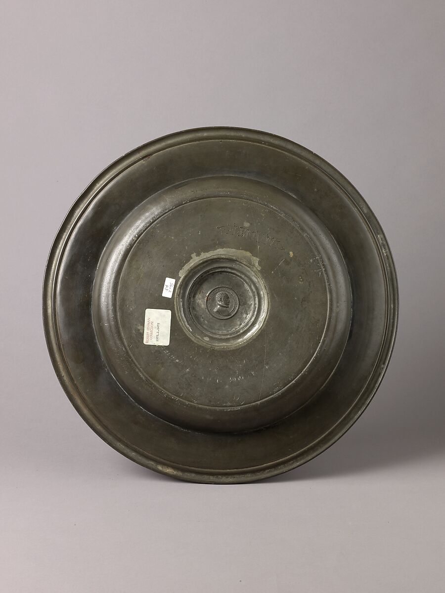 Basin (so-called Temperance Dish), François Briot (French (1550–1615 or later)), Pewter