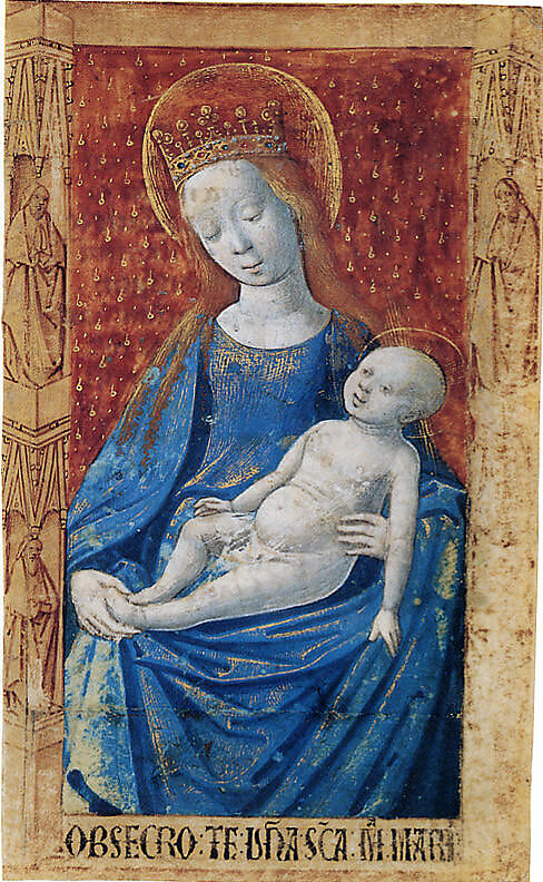 Virgin and Child, Master of Guillaume Lambert (French, Lyons, active 1480s), Tempera and gold leaf on parchment, French, Lyons 